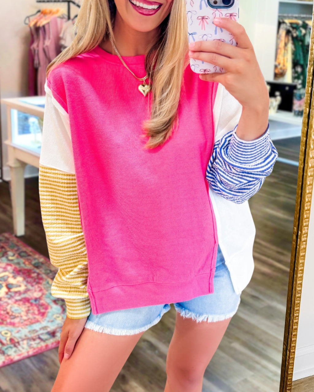 Pink Mix Match Pullover