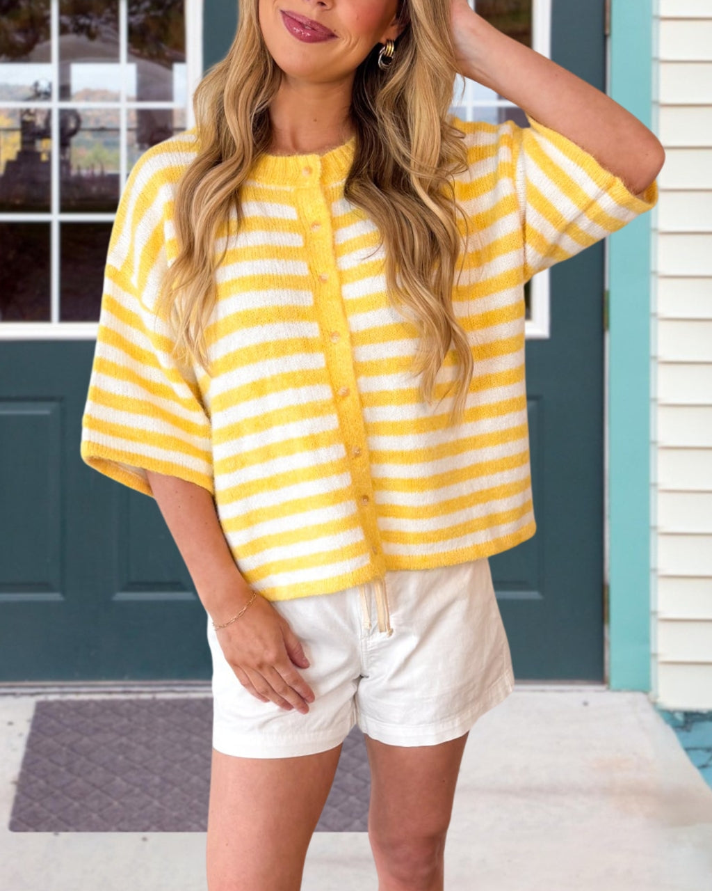 Soft Touch Striped Cardigan Top