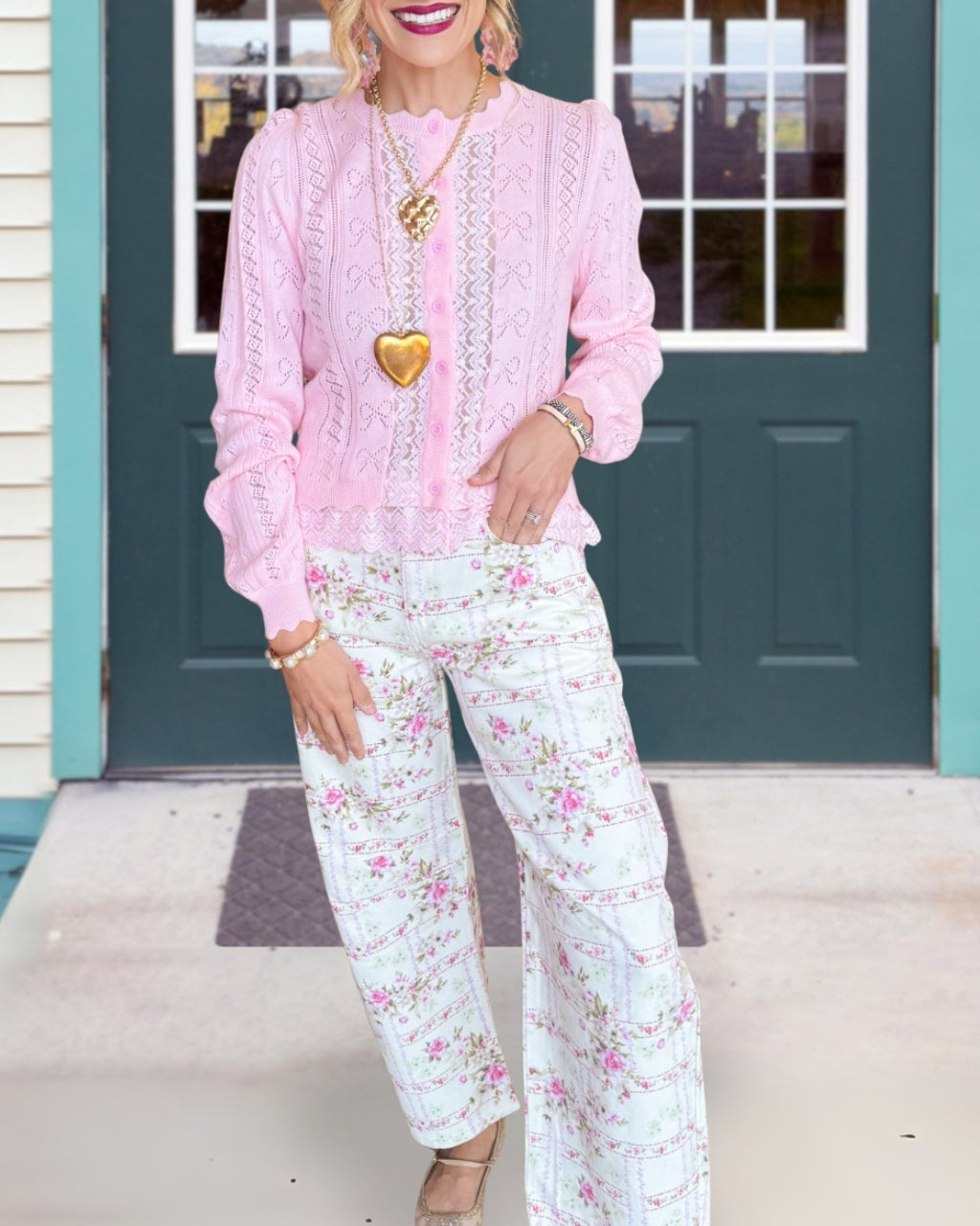 Elegant Floral Print Pants