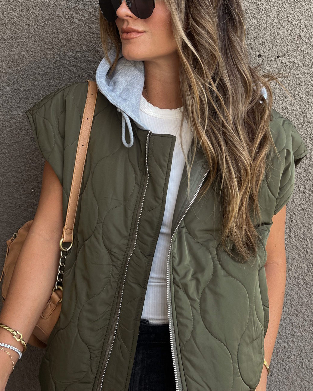 Fall Quilted Hooded Vest