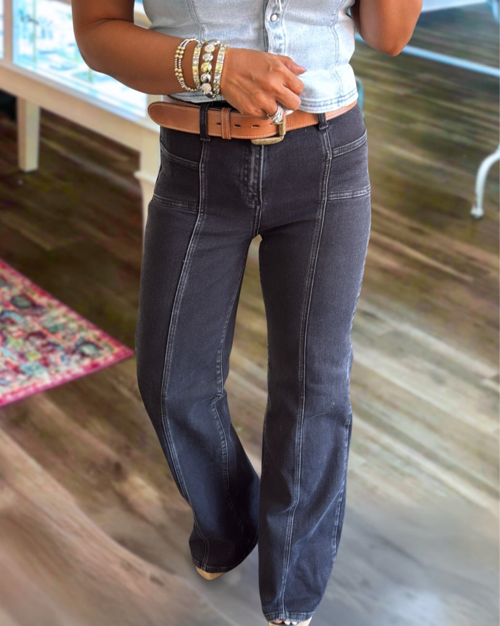 Stylish Mid Rise Flared Jeans