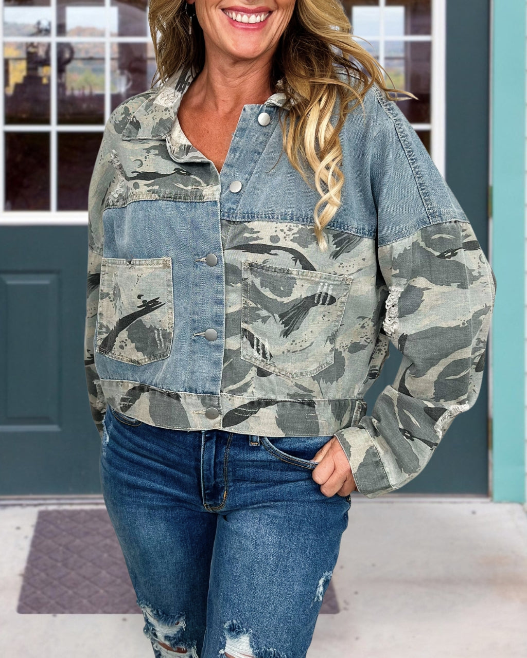 Edgy Patchwork Denim Jacket