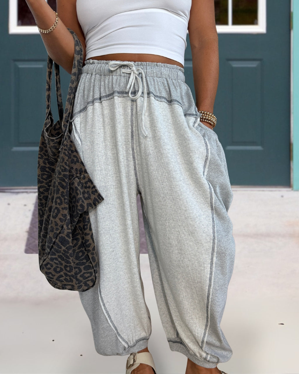 Colorblock Stitch Jogger Pants