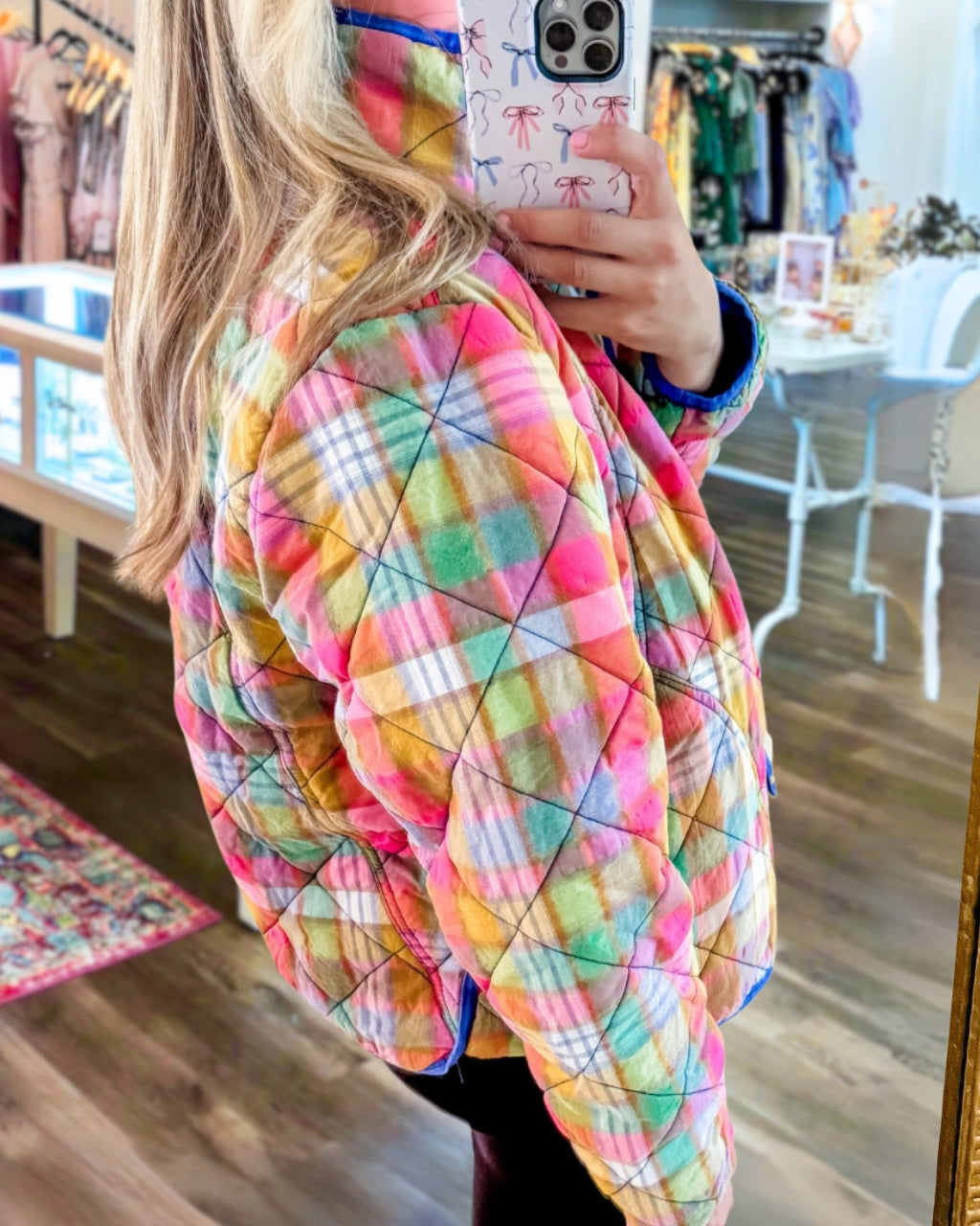 Colorful Plaid Quilted Jacket