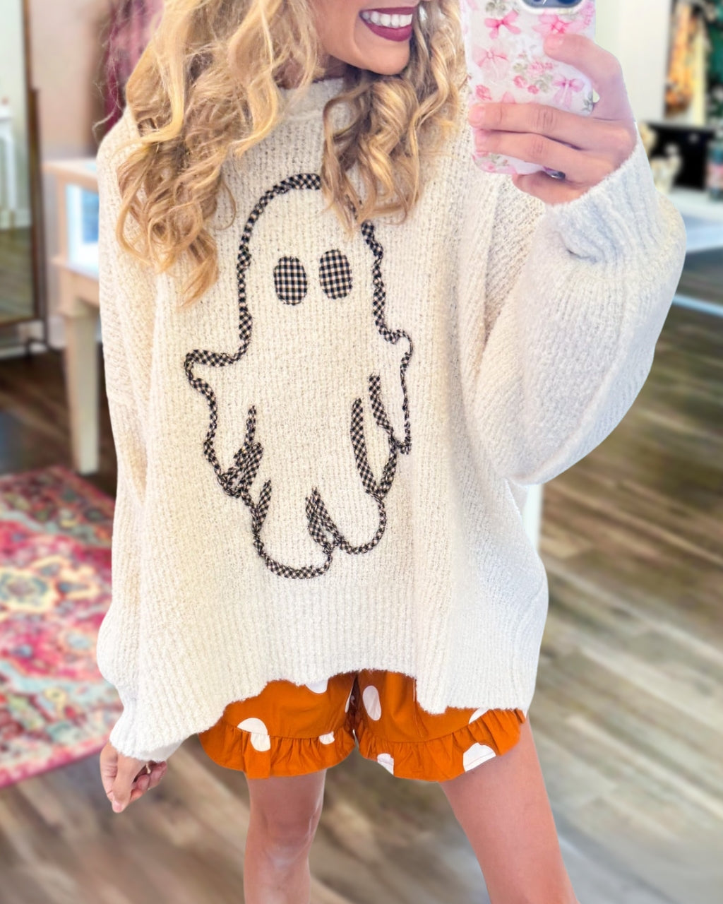 Ghost Embroidered Knitted Pullover
