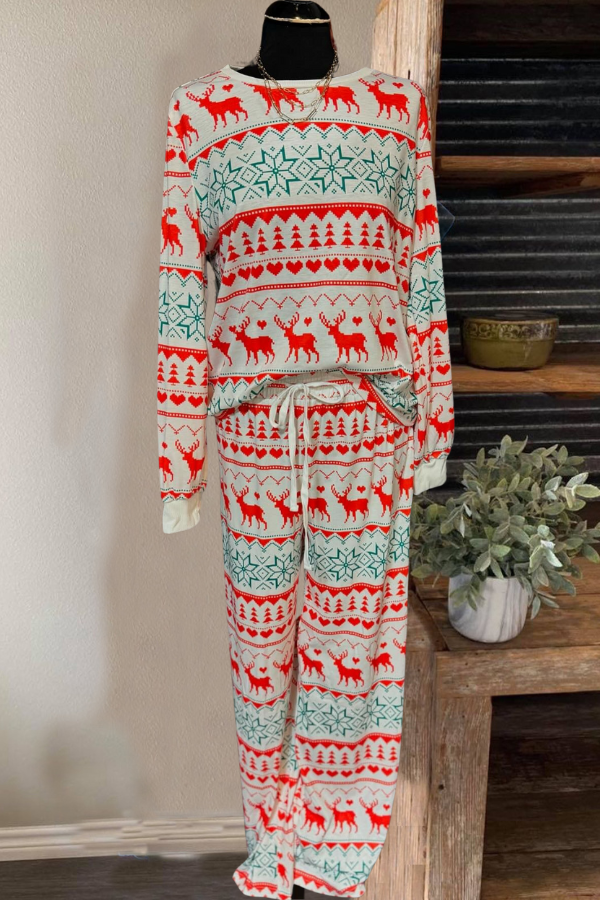 Festive Reindeer Pajama Set