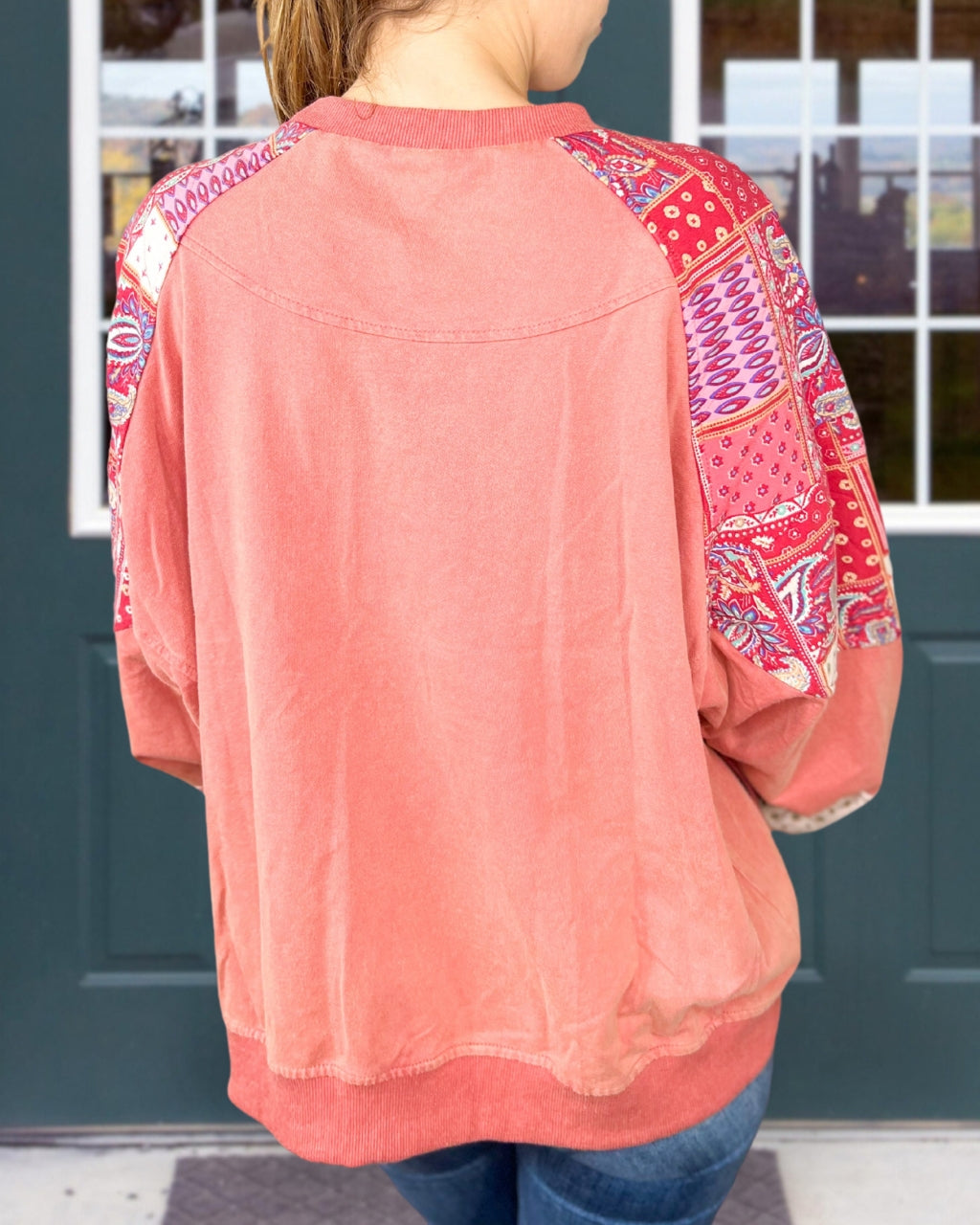 Paisley Patch Pullover