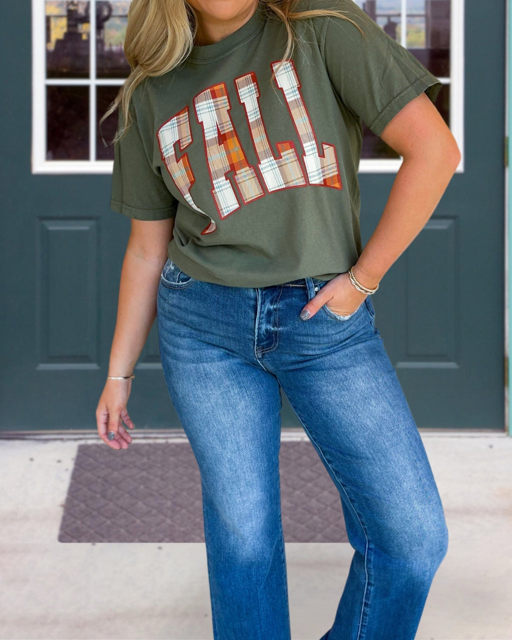 Fall Plaid Pattern T-shirt