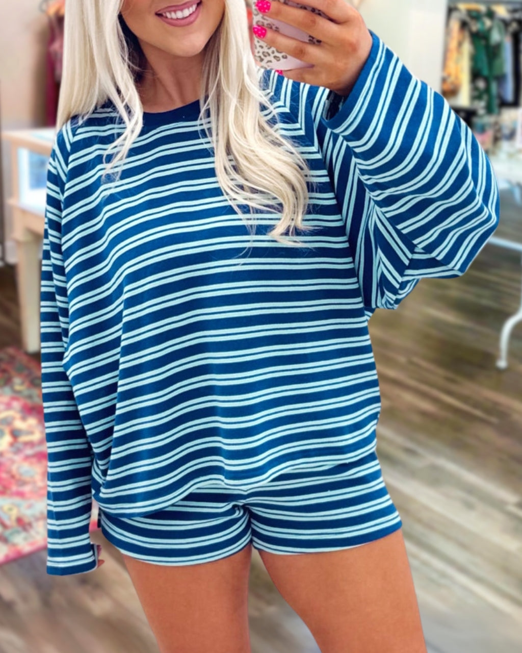 Everyday Stripe Lounge Two Piece Set