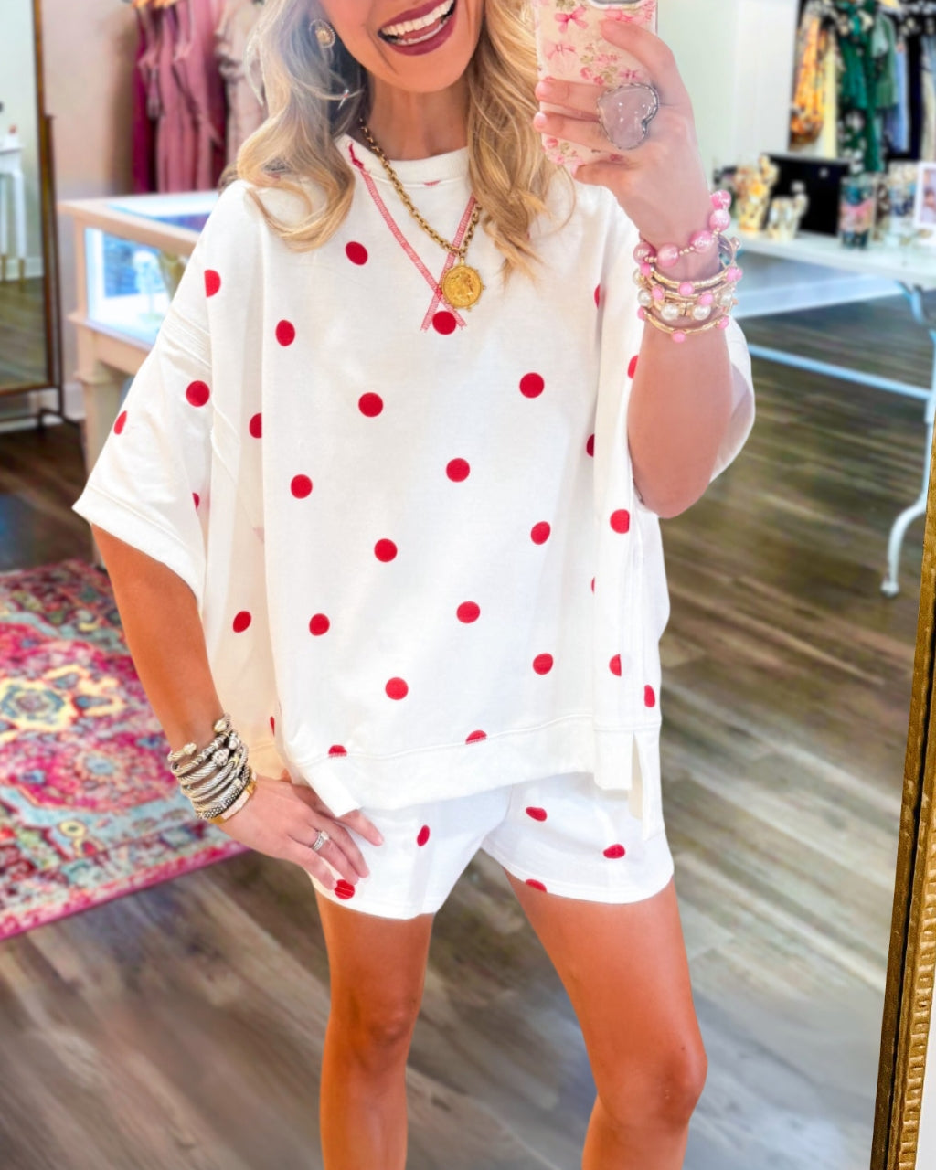 Stylish Polka-Dot Shorts Set