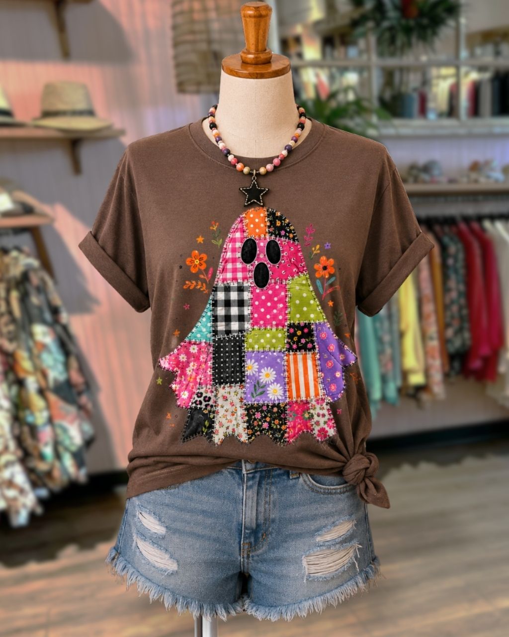 Halloween Vintage Floral Print T-shirt