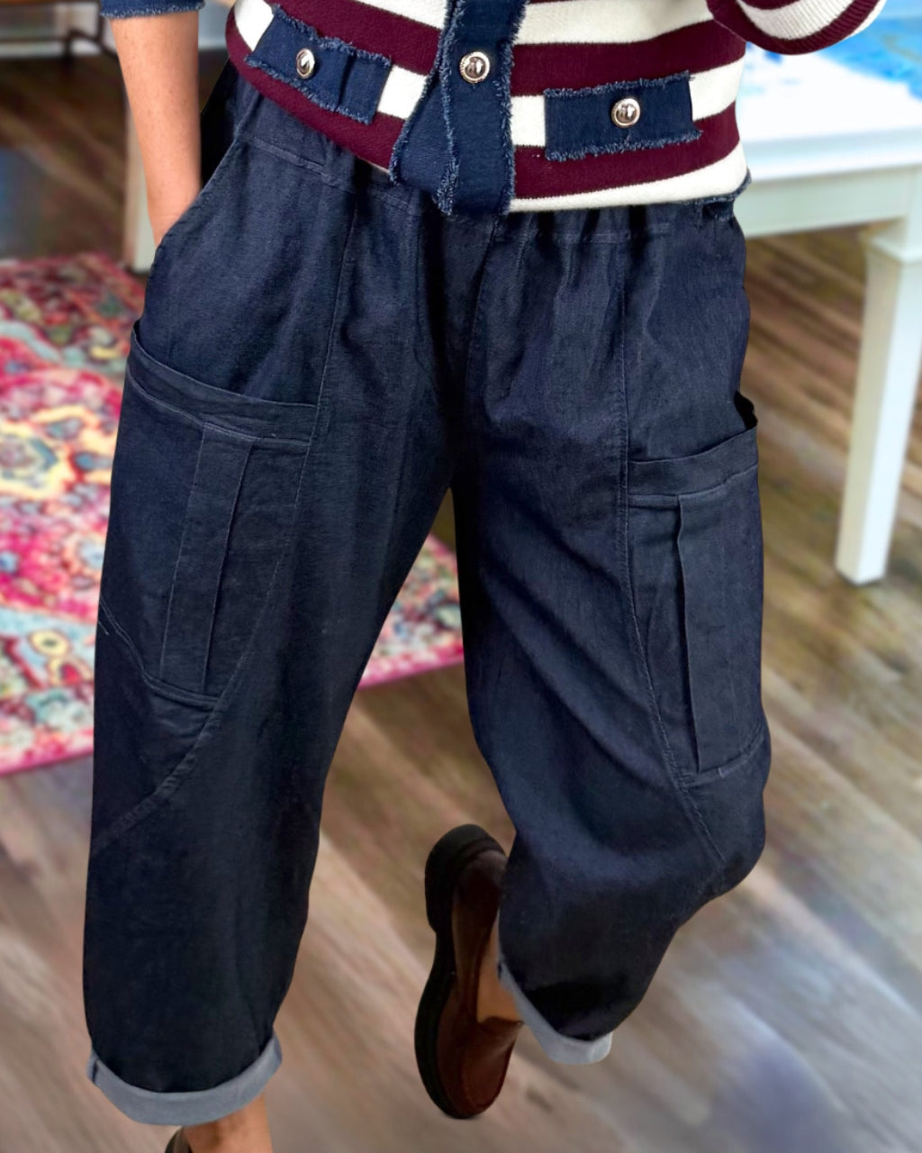 Trendy Barrel Leg Denim Jeans