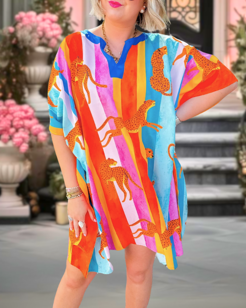 Sunkissed Leopard Print Mini Dress