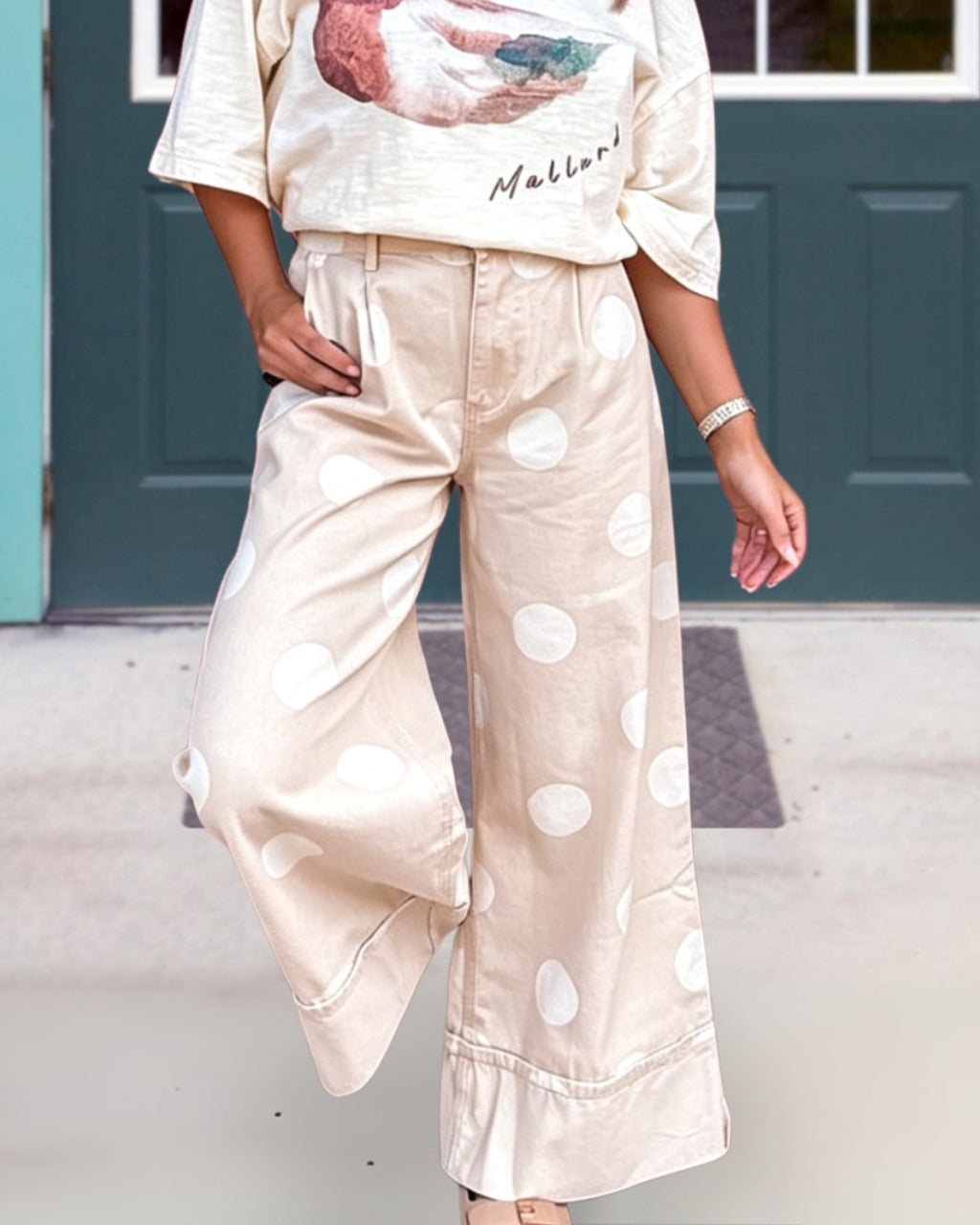 Stylish Polka-dot Denim Pants