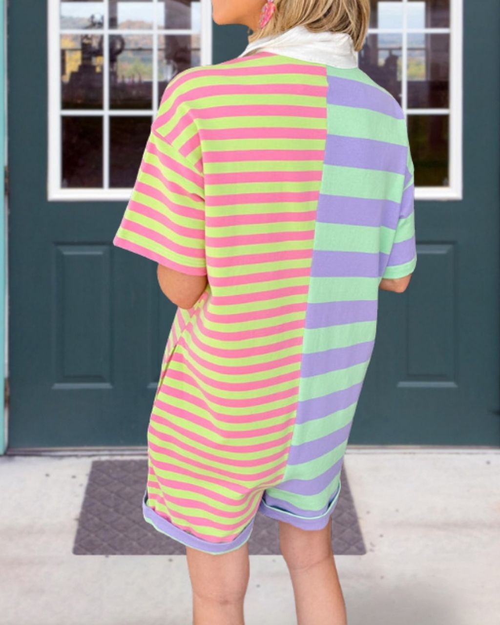 Chic Striped Contrast Jumpsuit