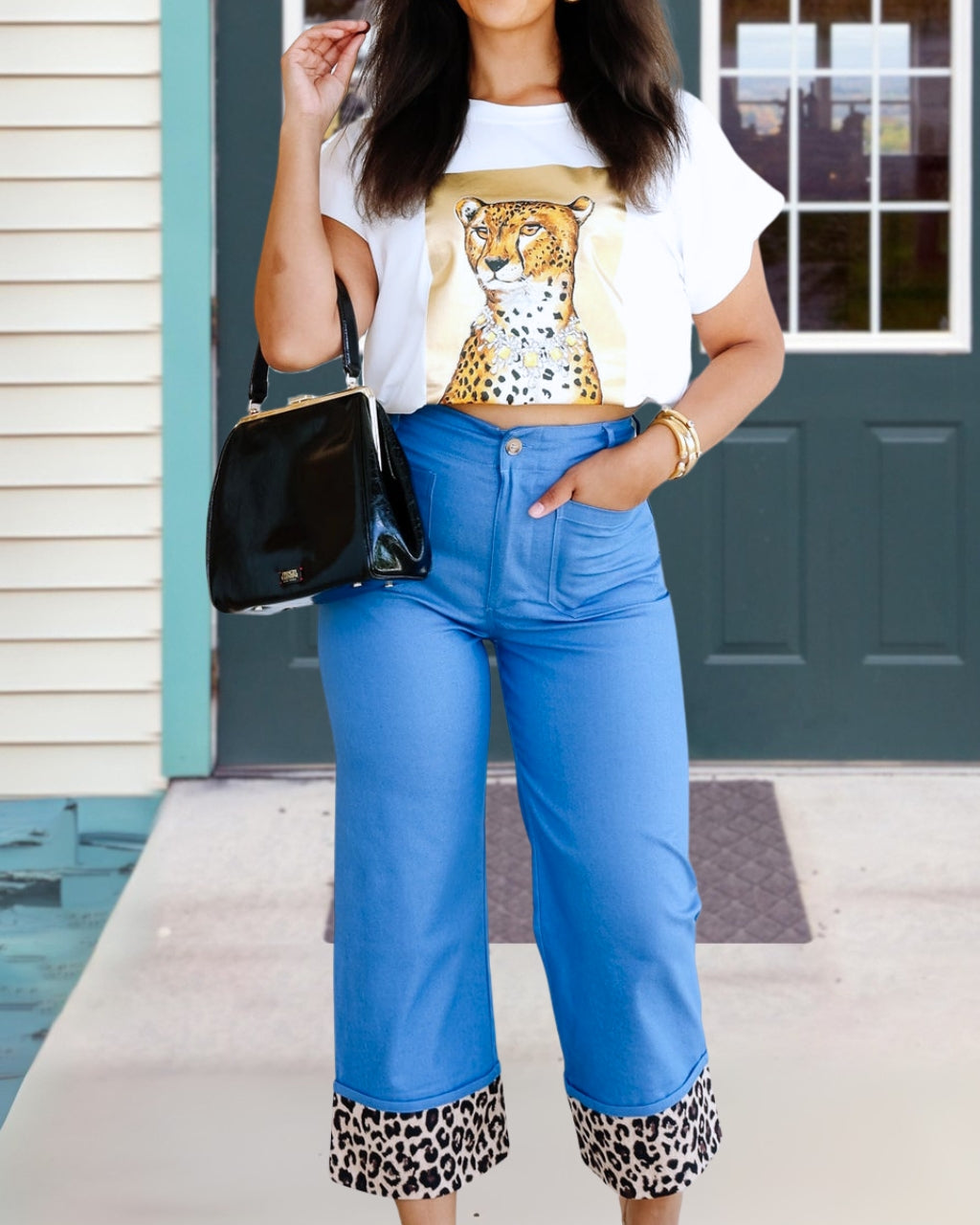 Stylish Leopard Hem Pants