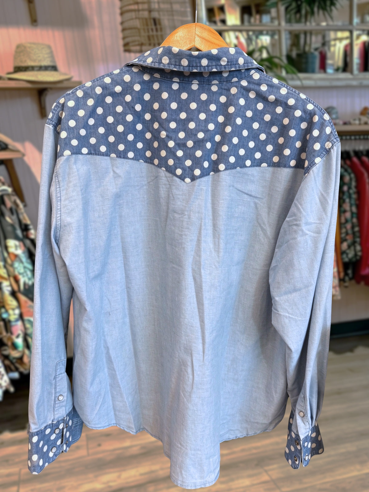 Floral Polka Dot Embroidered Patchwork Shirt