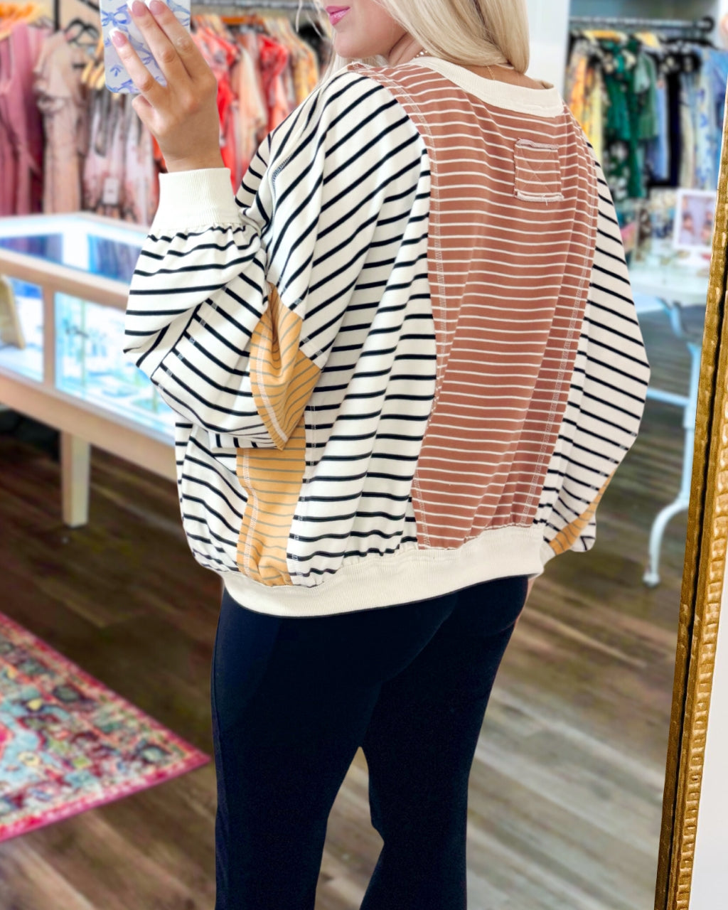 Bright In Stripes Oversized Top