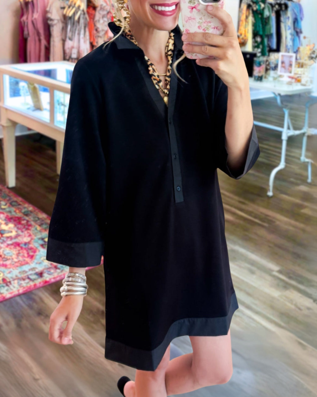 Simple Half Button Down Dress