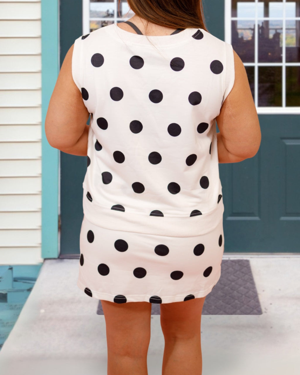 Polka Dot Sleeveless Skirt Set
