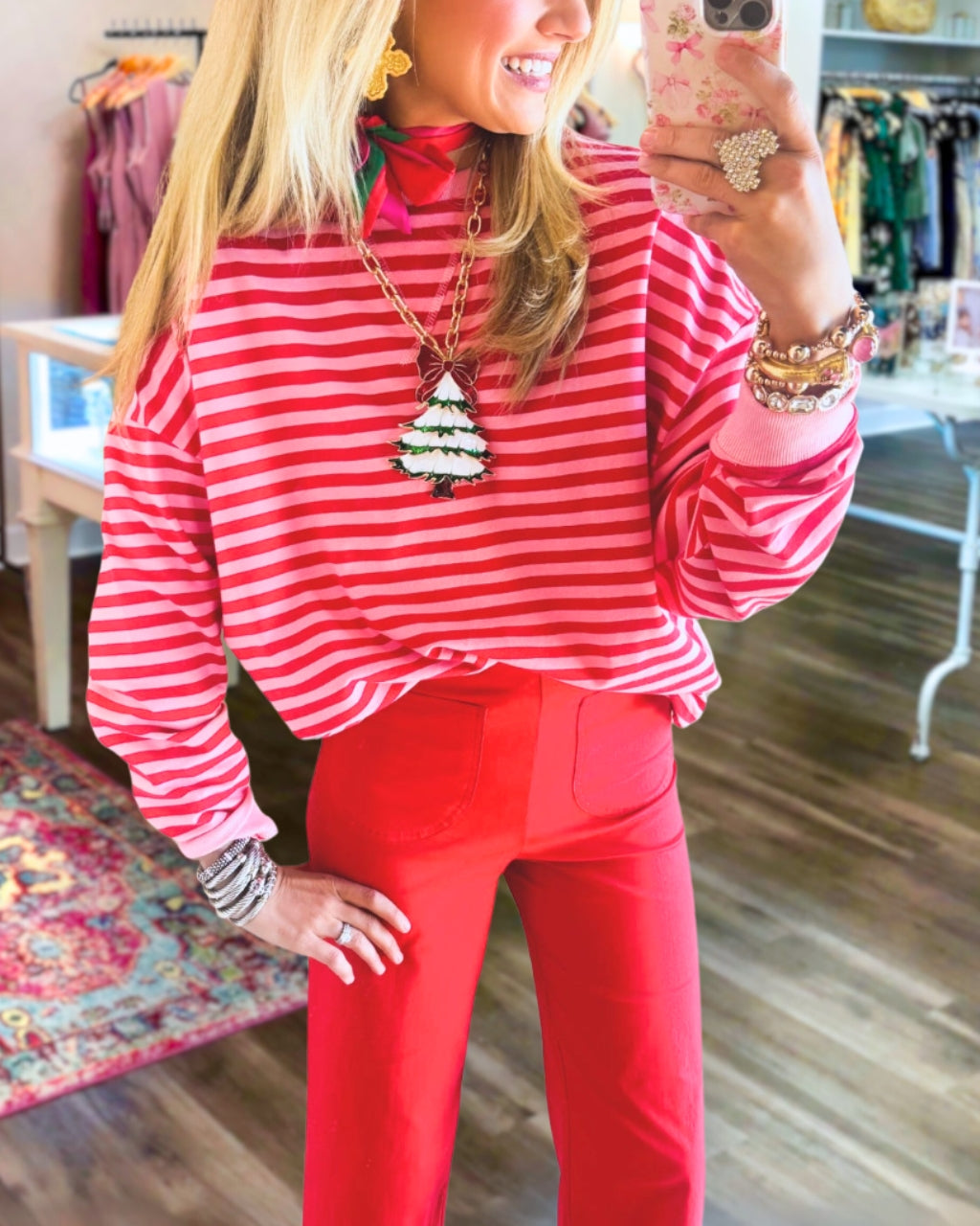 Simple Striped Crewneck Sweatshirt