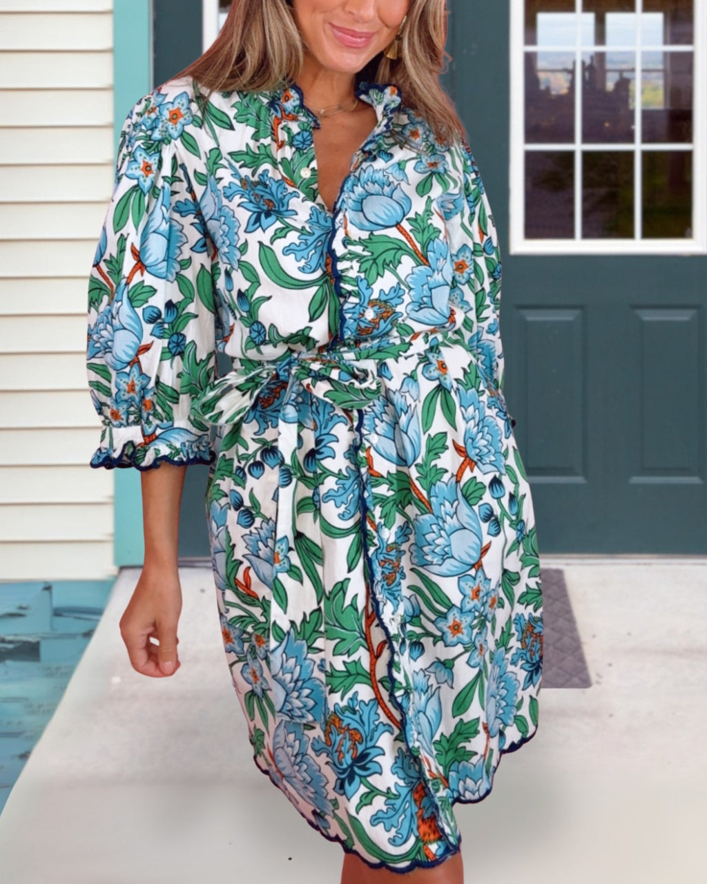 Charming Floral Satin Dress