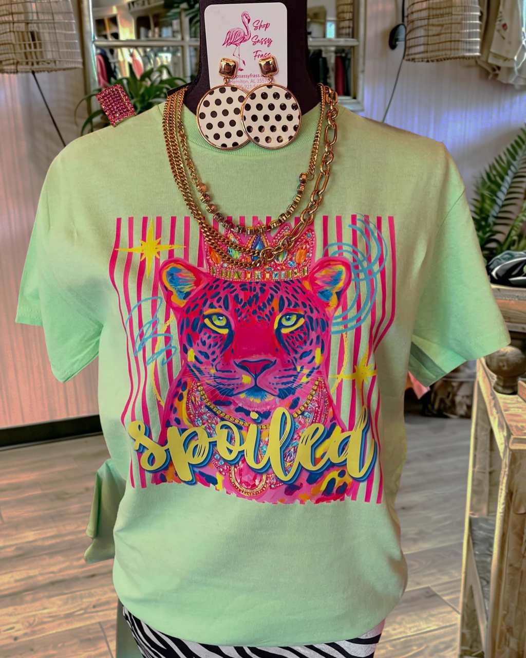 Spoiled Leopard Striped T-shirt