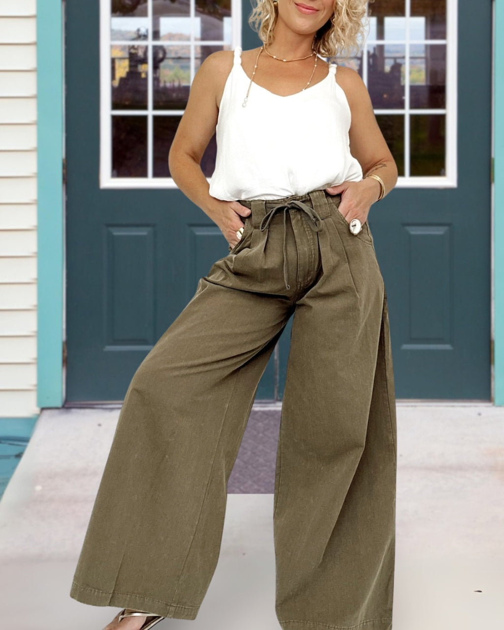 Utility Charm Palazzo Pants