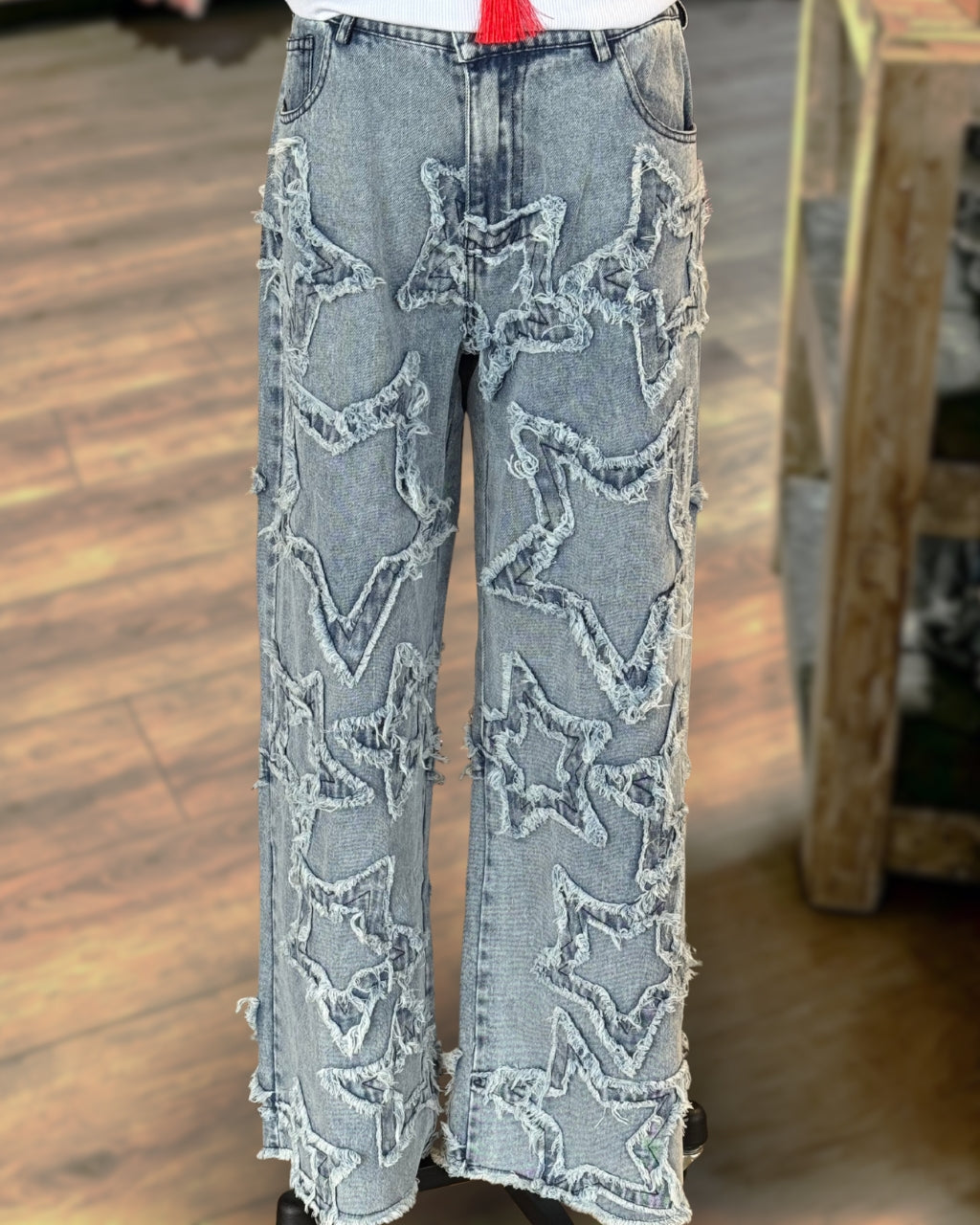 Stop And Ask Star Patch Jeans