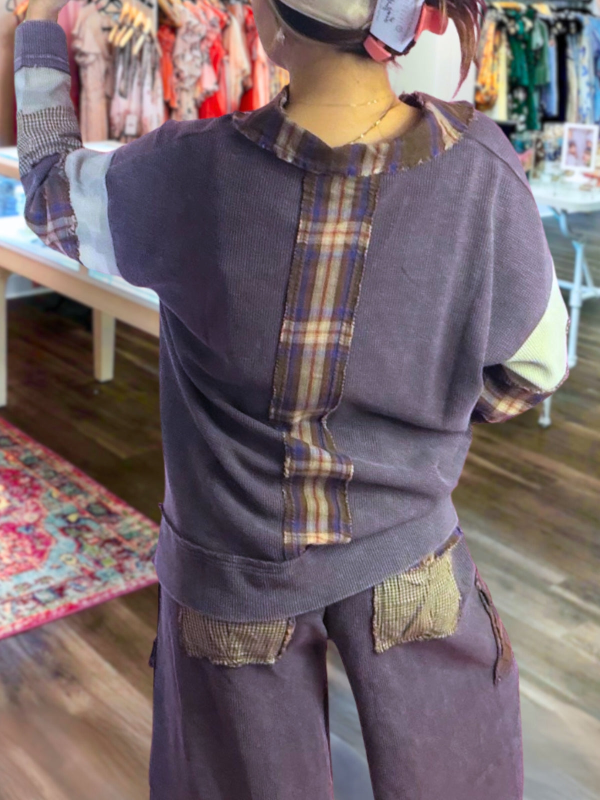 Retro Waffle Patchwork Top