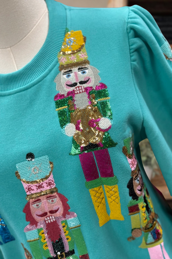 Nutcracker Soldier Sequined Crewneck Sweatshirt