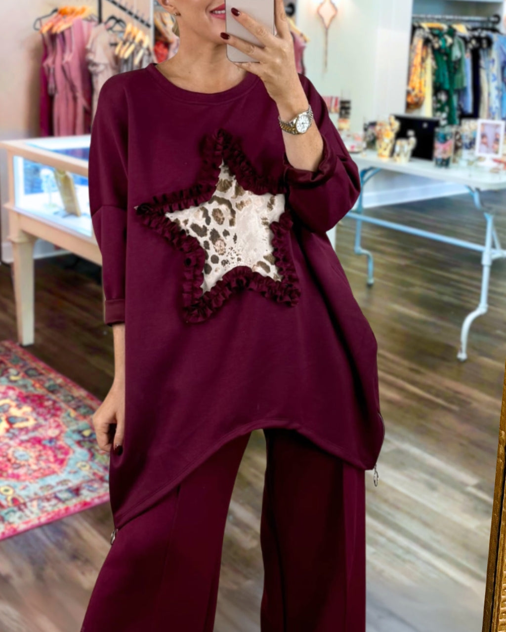 Chic Star Patch Frill Sweatshirt