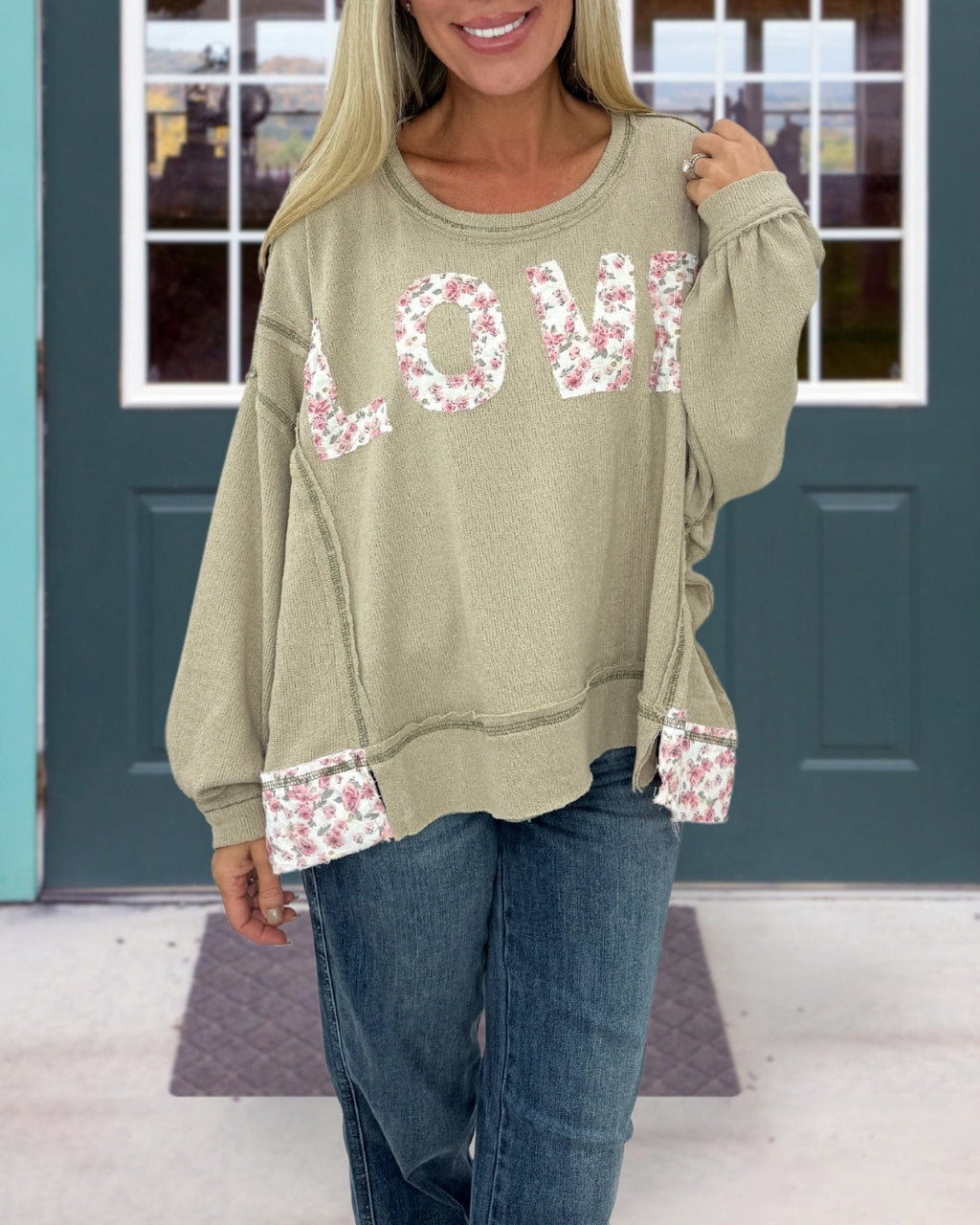 POL LOVE Patchwork Sweatshirt