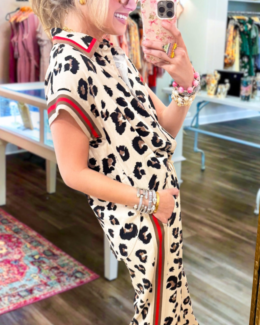 Trendy Leopard Satin Set