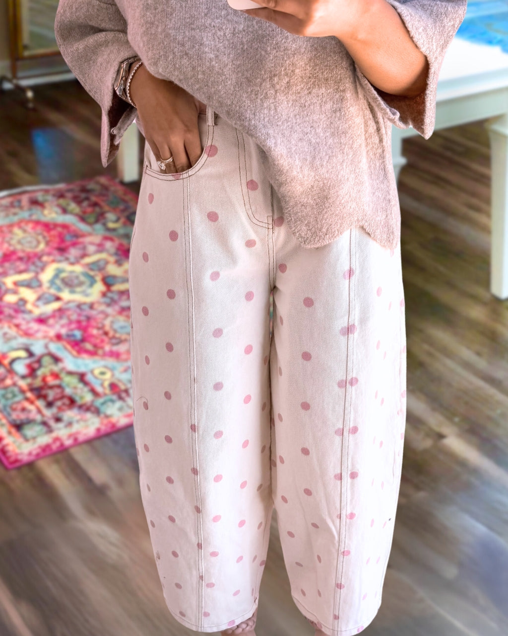 Polka Dot White Jeans