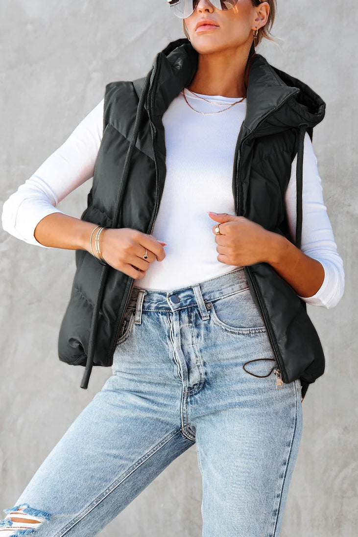 Lightweight Puffer Vest with Hood