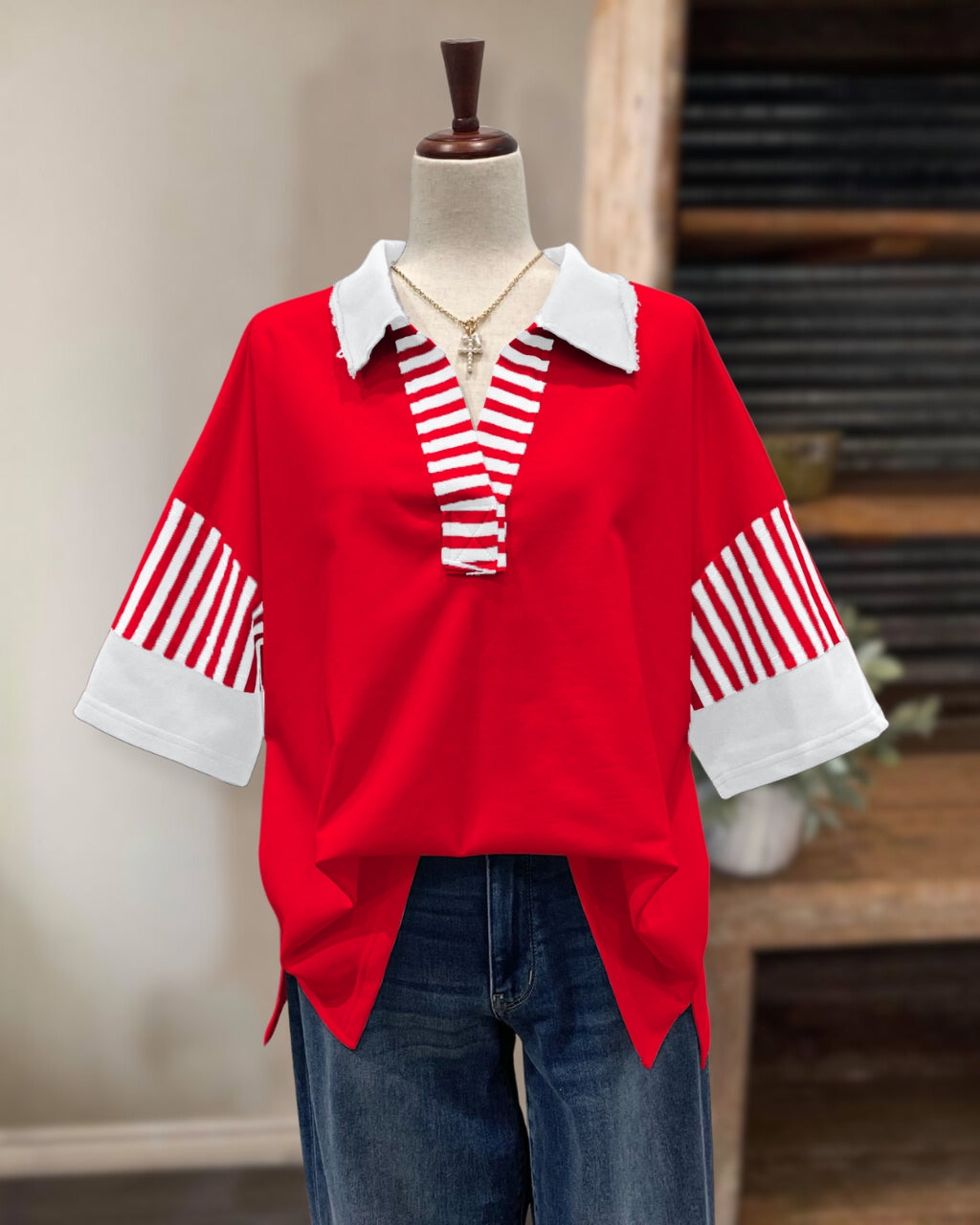 French Terry Color Block Top