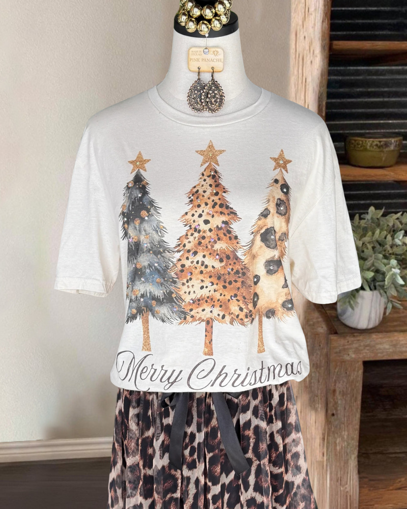 Leopard Christmas Tree T-shirt