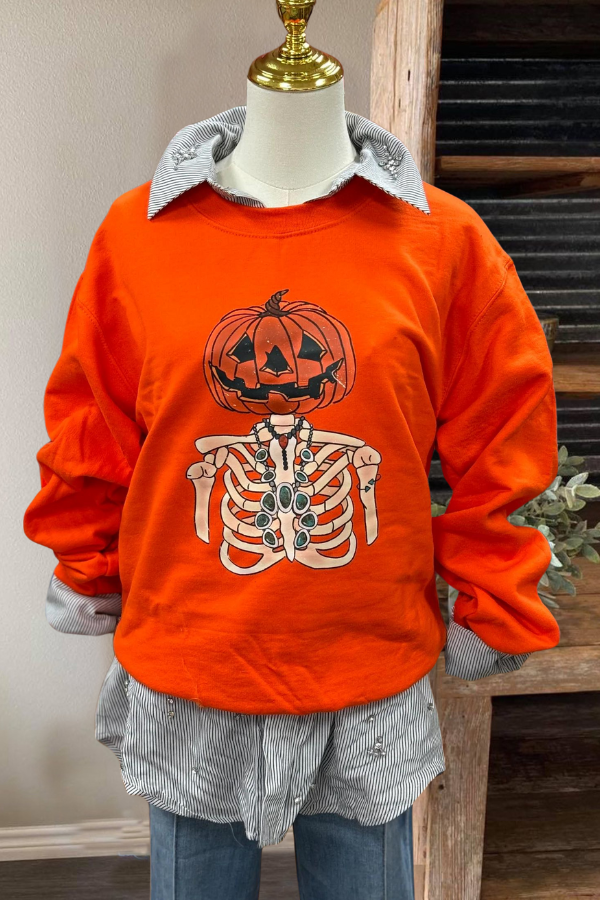 Pumpkin Bone Ghost Sweatshirt