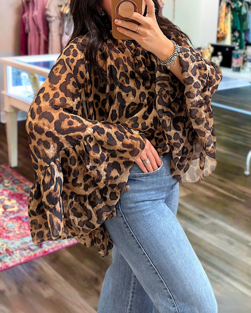 Chiffon Leopard-Print Top
