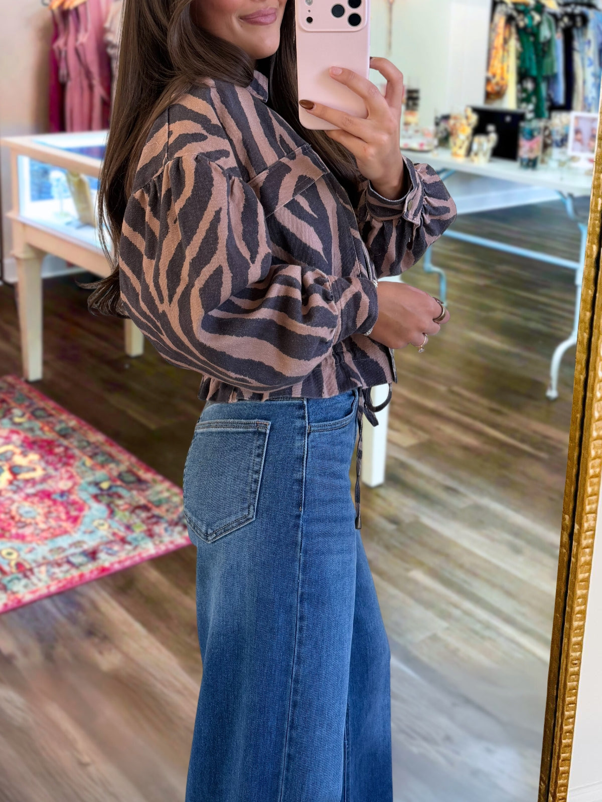 Fashionable Zebra-Print Short Jacket