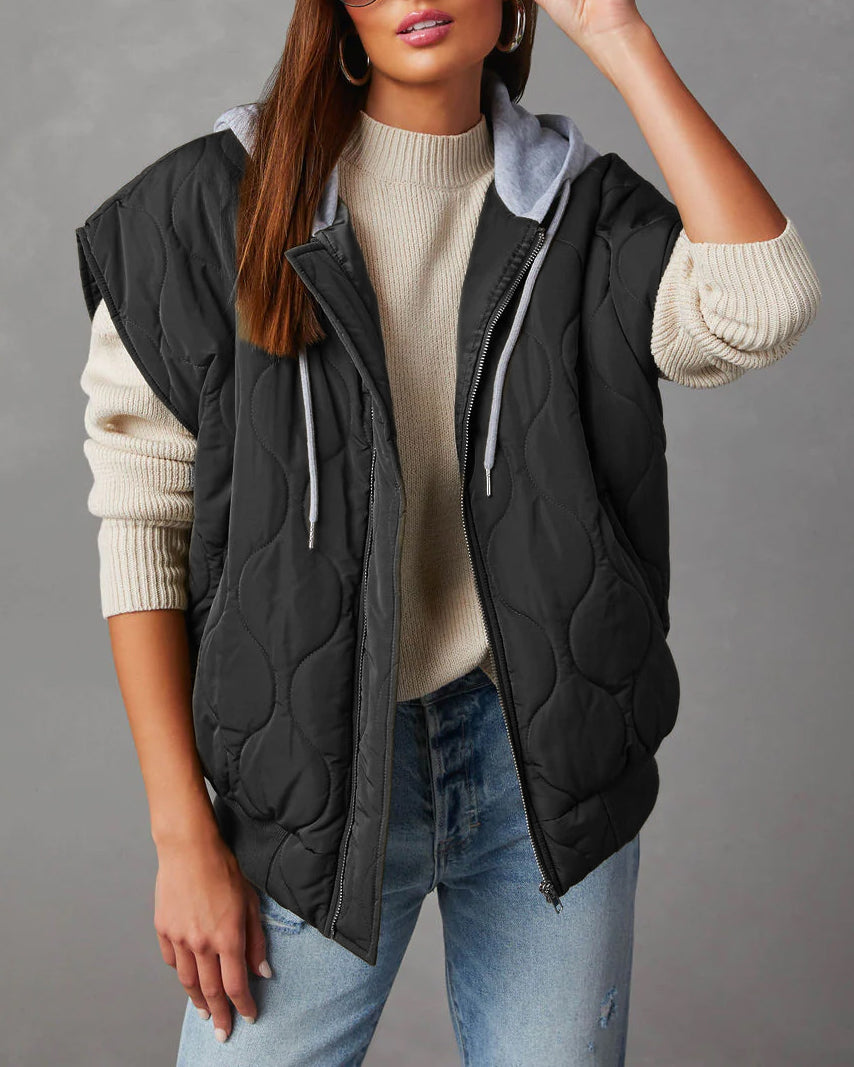 Fall Quilted Hooded Vest