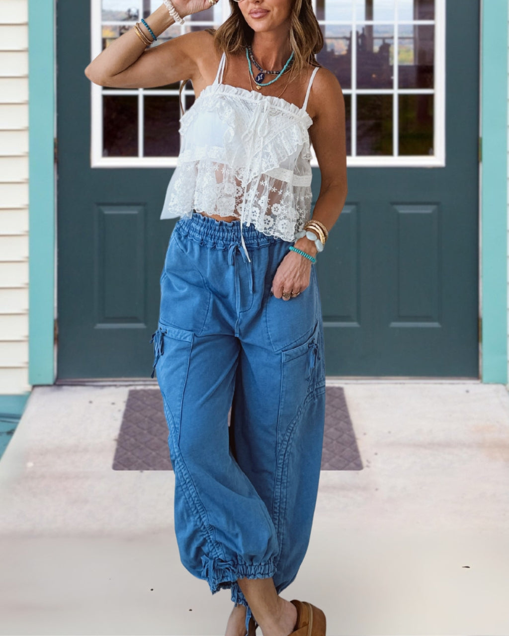 Washed Crinkle Balloon Pants
