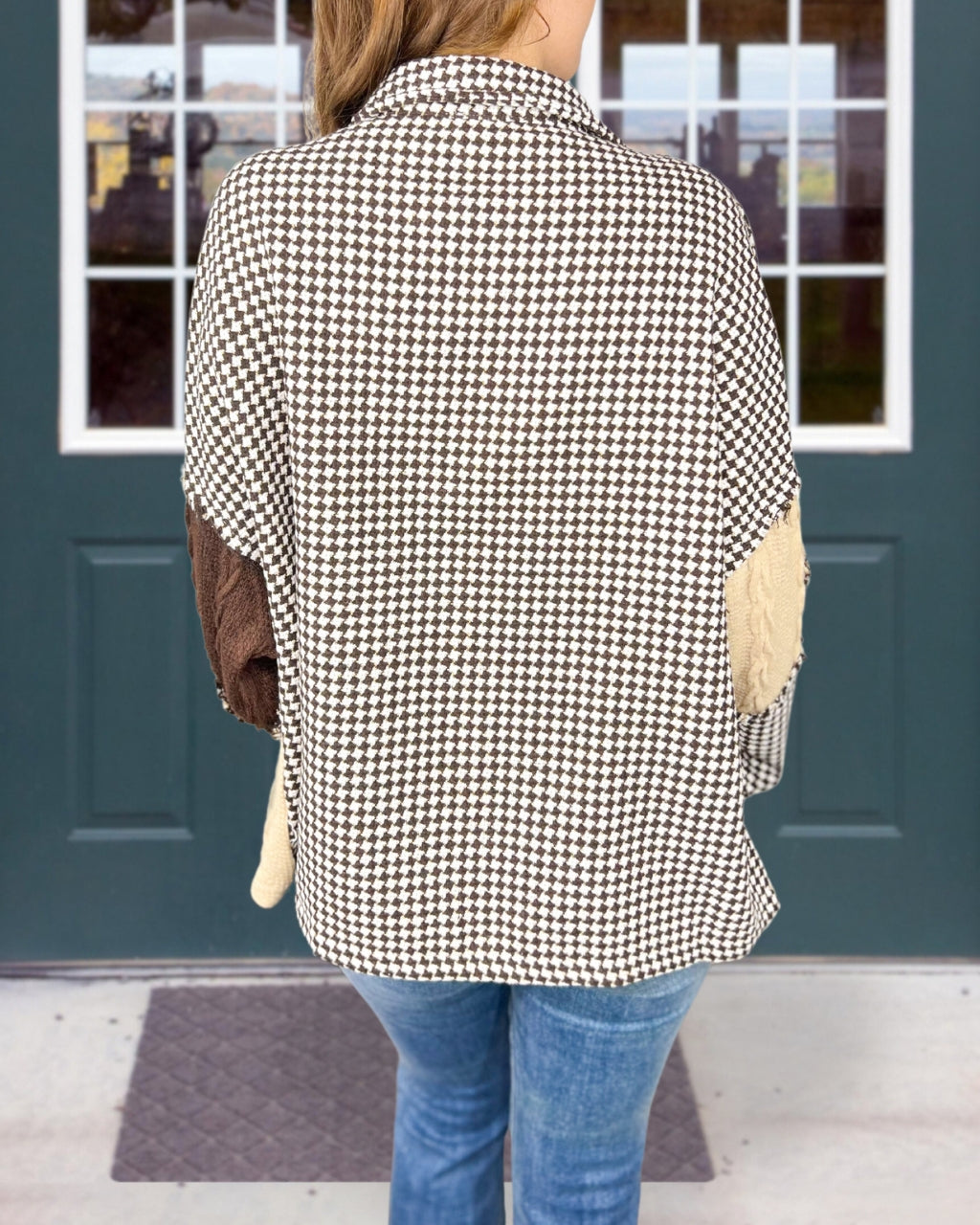 Houndstooth Colorblock Shacket