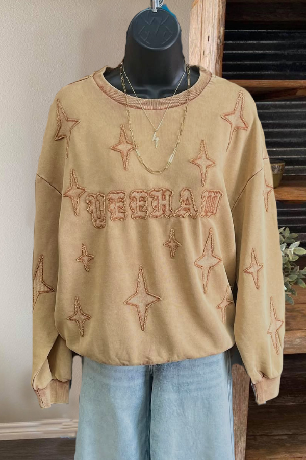 Star Distressed Retro Washed Sweatshirt