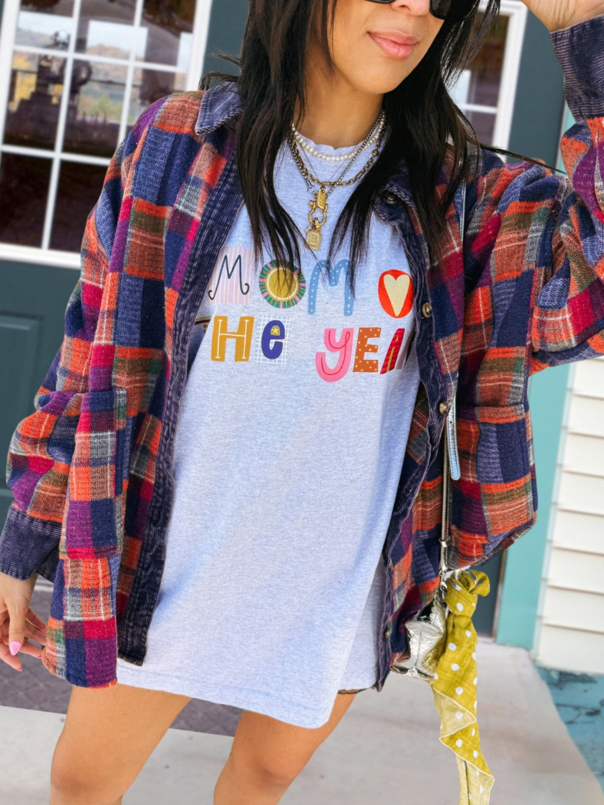 Retro Color-Block Plaid Wool-Blend Jacket