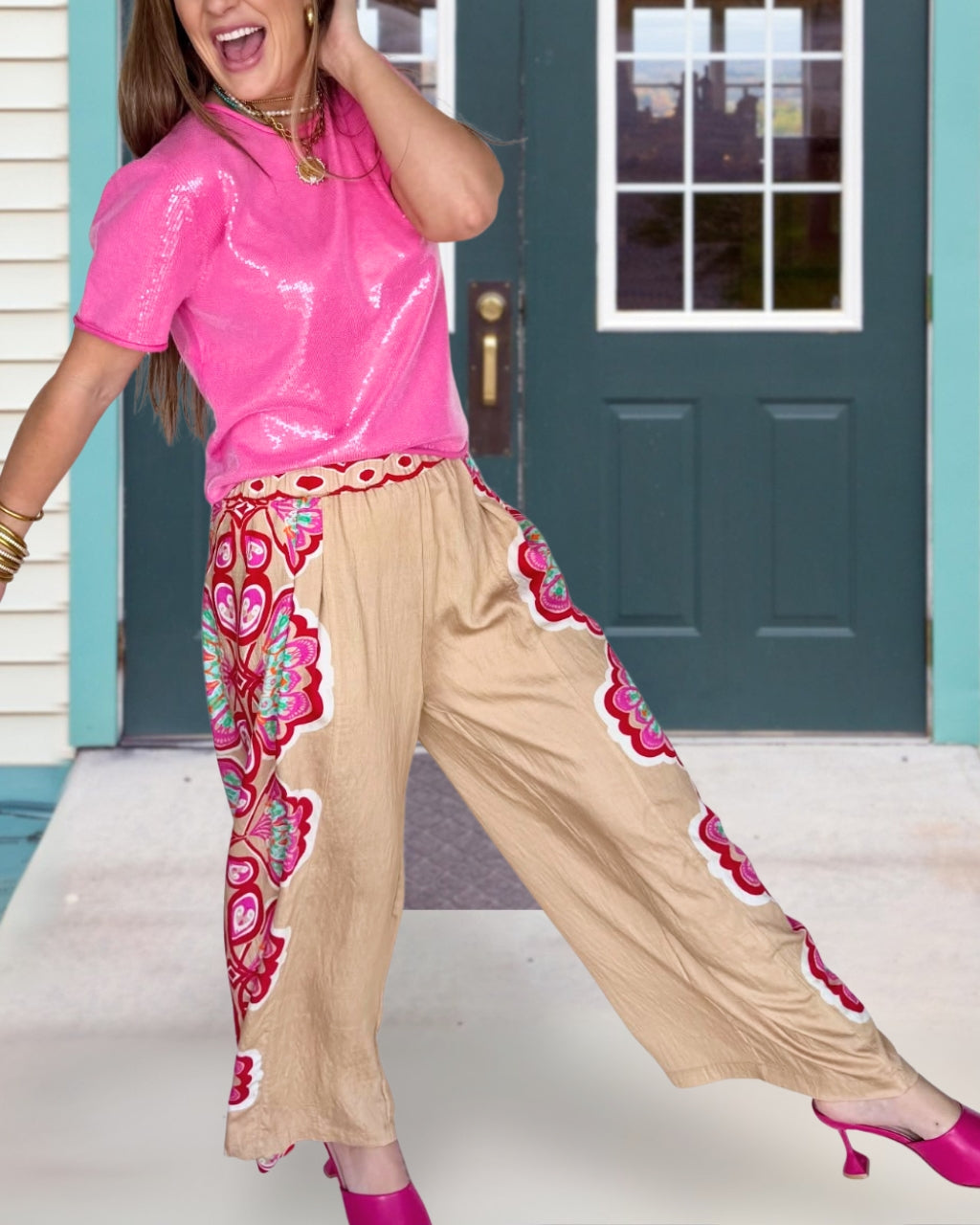 Imaginative Floral Wide-leg Pants