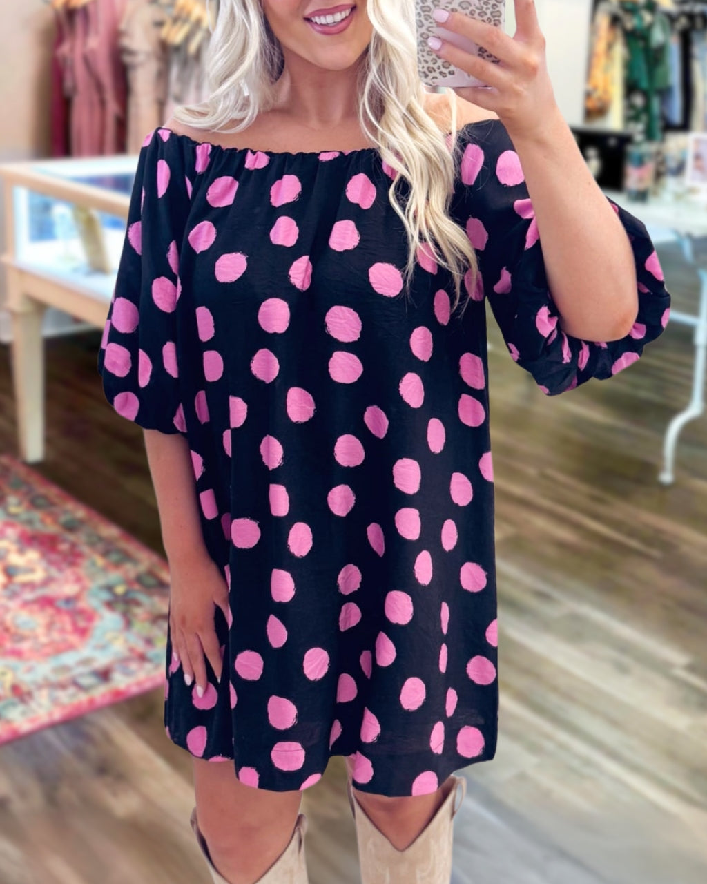 Extra Charm Polka Dot Dress
