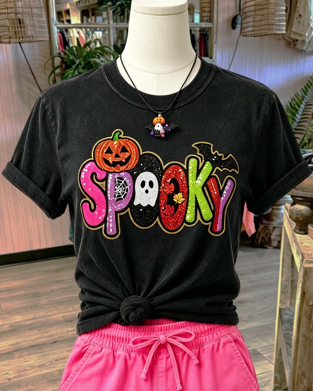 Spooky Pumpkin Sequin T-Shirt