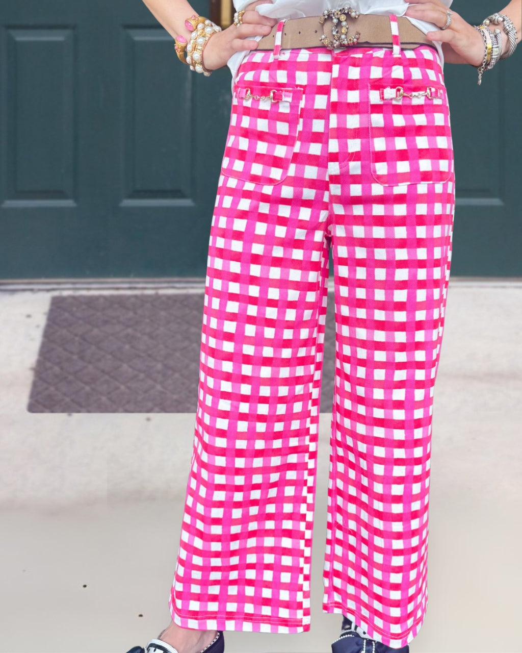 Classic Plaid Wide-Leg Pants